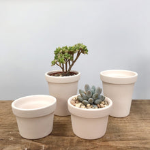 Load image into Gallery viewer, White Terracotta Clay Unglazed Pots | Desk Indoor Plant Mini Pot | Natural Minimalist
